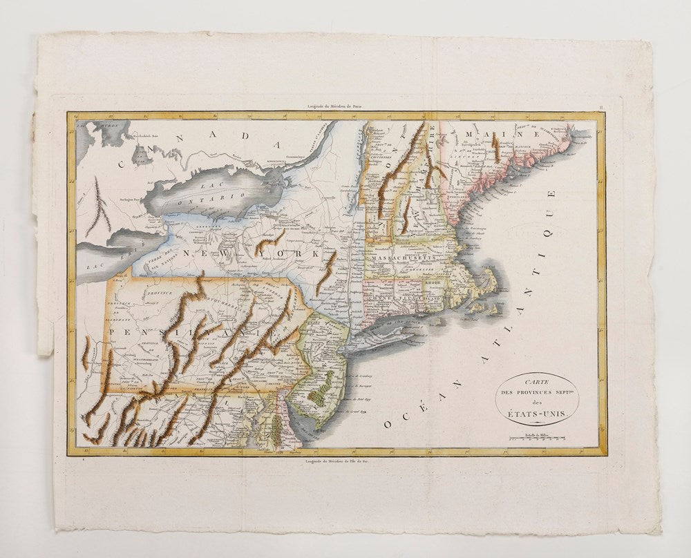 1807 "Carte des Provinces Sept'les des Etats-Unis," by J. N. Buache