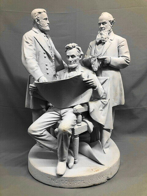"The Council of War" Cast Plaster Sculpture by John Rogers, 1868