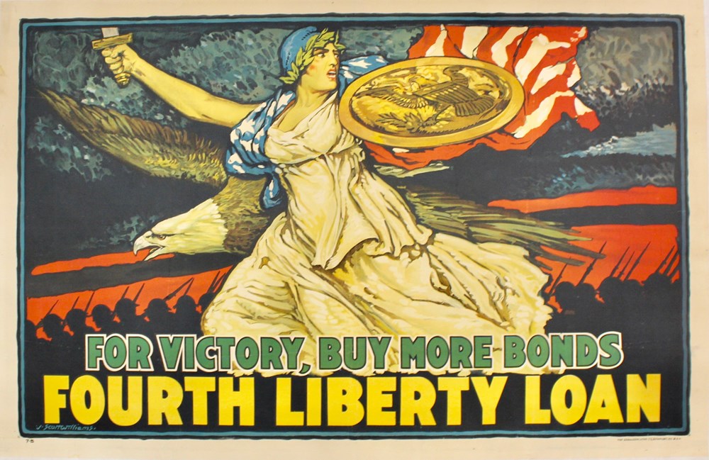 "For Victory Buy More Bonds" Vintage Fourth Liberty Loan Poster, 1918