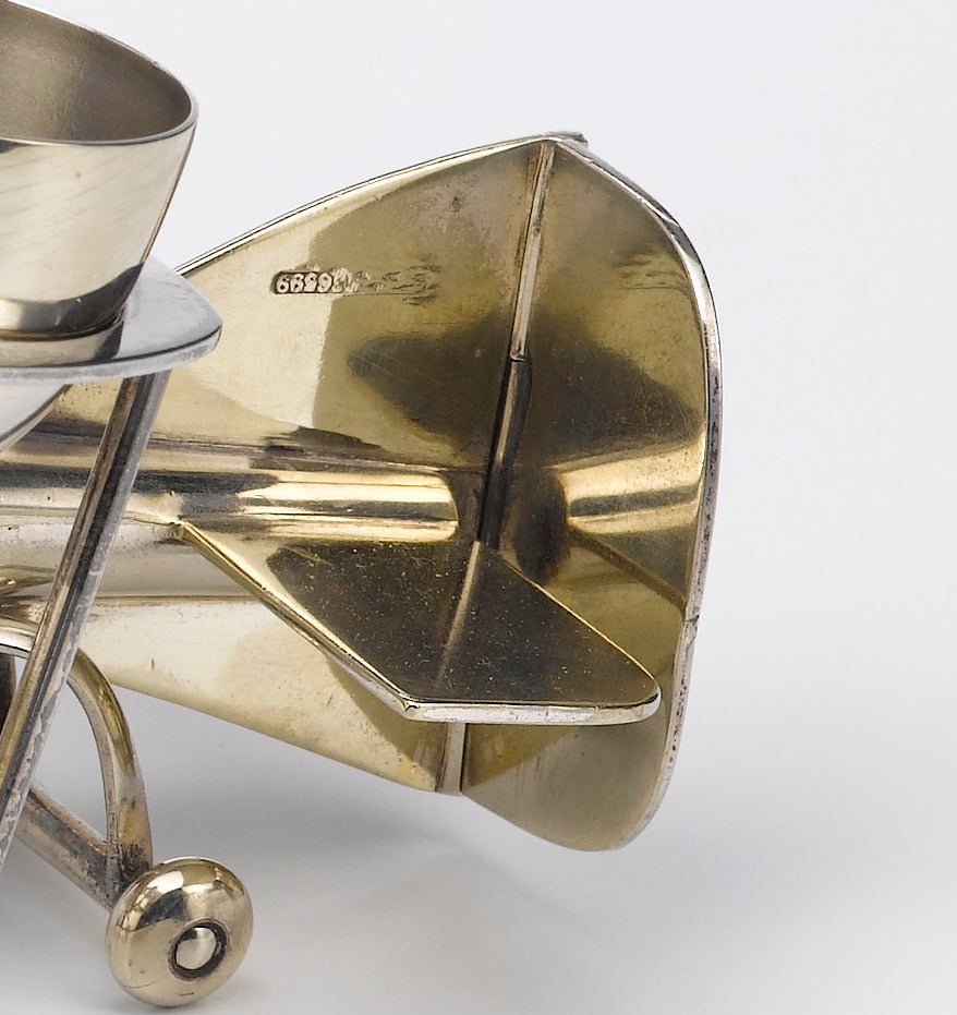 Silver Plated Airplane-Themed Tableware, Circa 1910