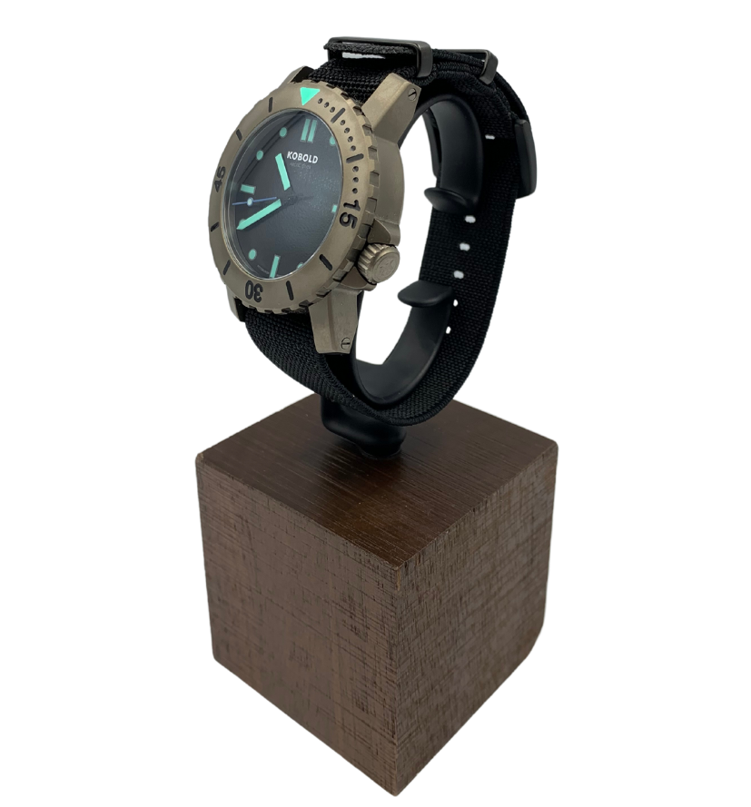 Kobold Arctic Diver Titanium Safari Watch with Black Nylon Strap