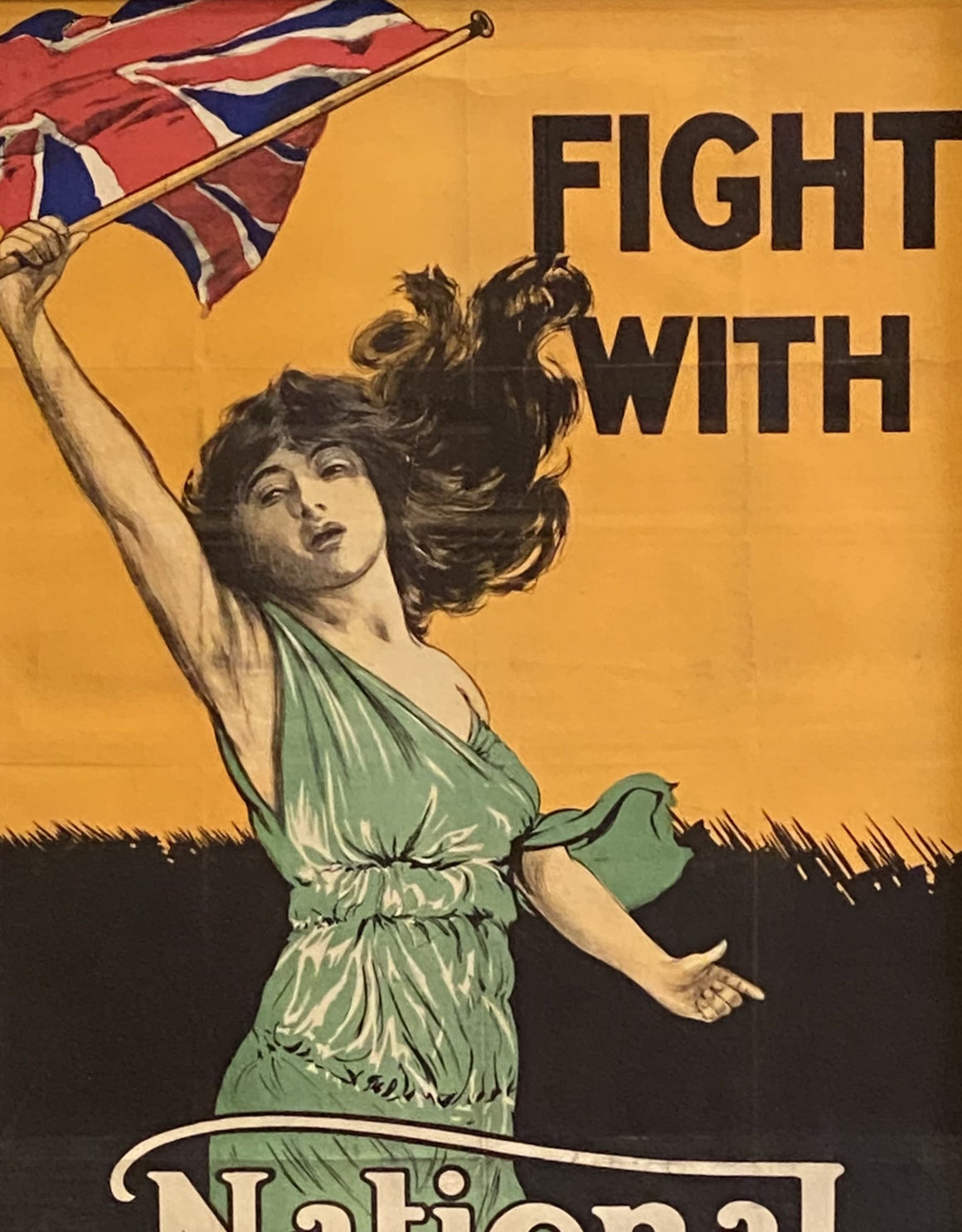 "Fight With National War Bonds" Vintage British WWI Poster, Circa 1917-18