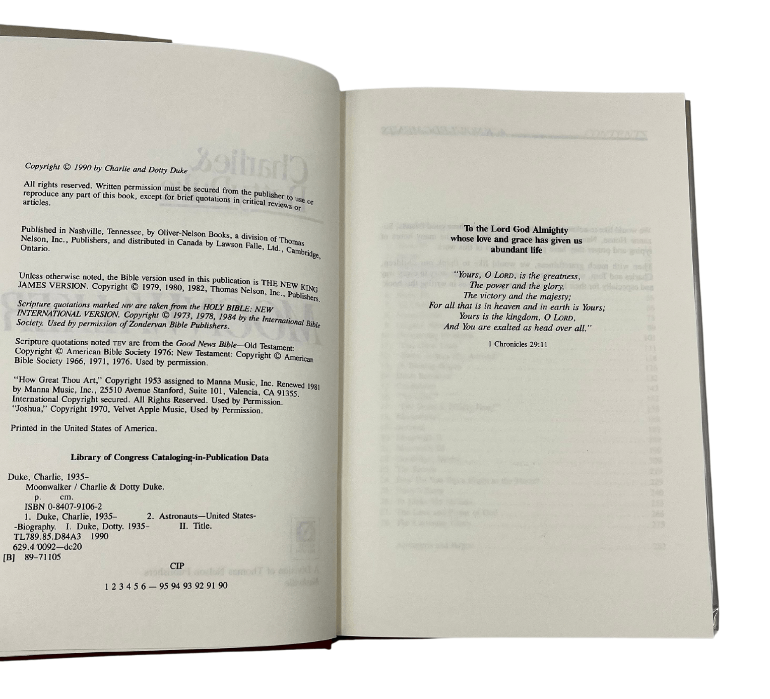 Moonwalker, Signed by Charlie and Dotty Duke, First Edition, 1990 - The Great Republic