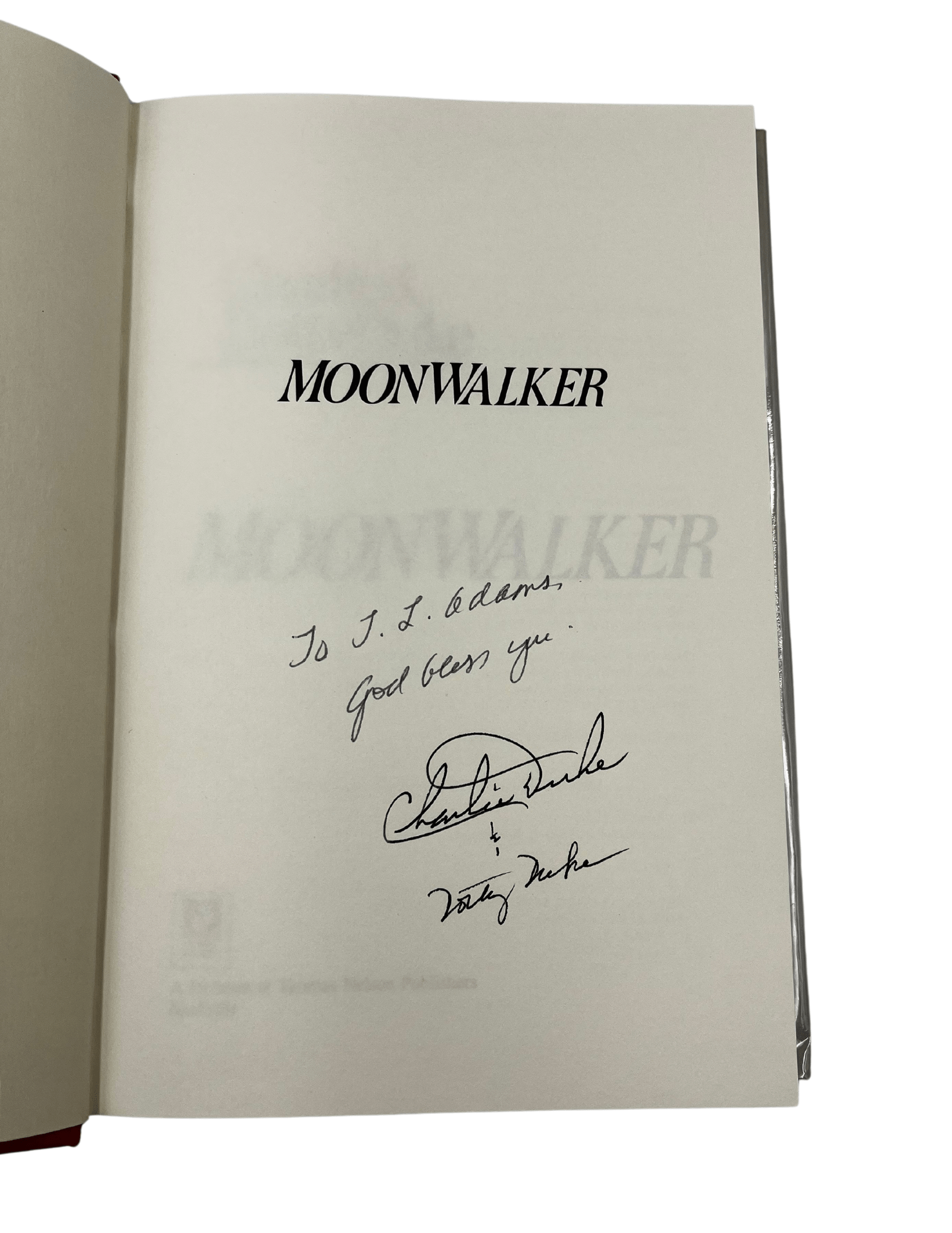 Moonwalker, Signed by Charlie and Dotty Duke, First Edition, 1990 - The Great Republic