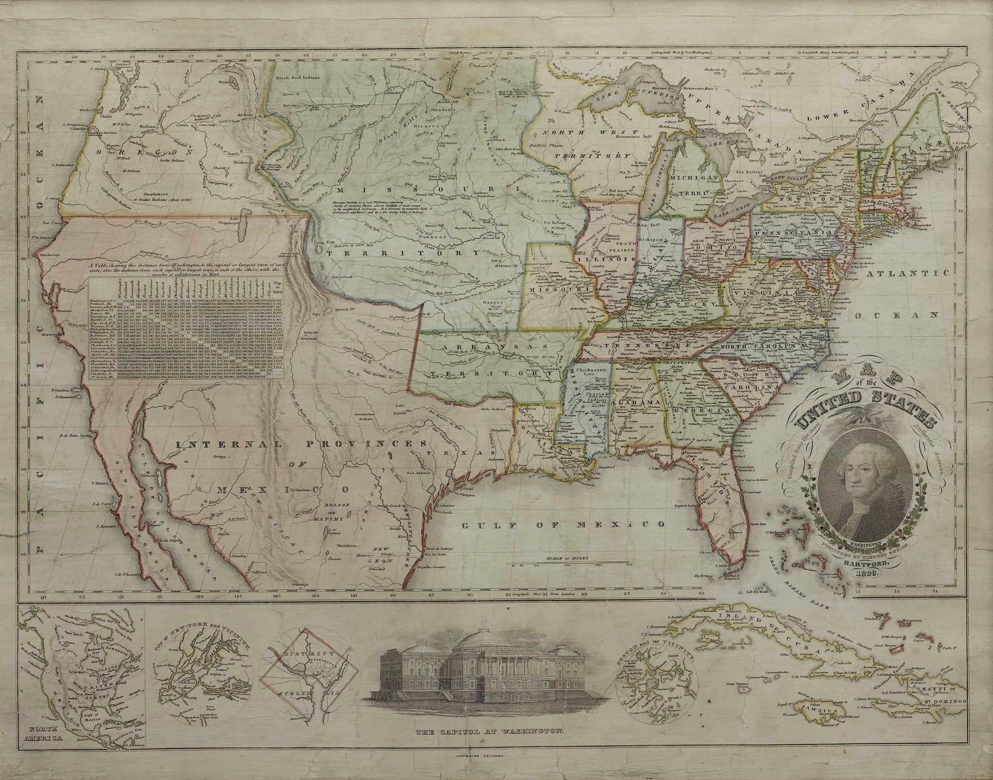 1828 Map of the United States and Manifest Destiny - The Great Republic