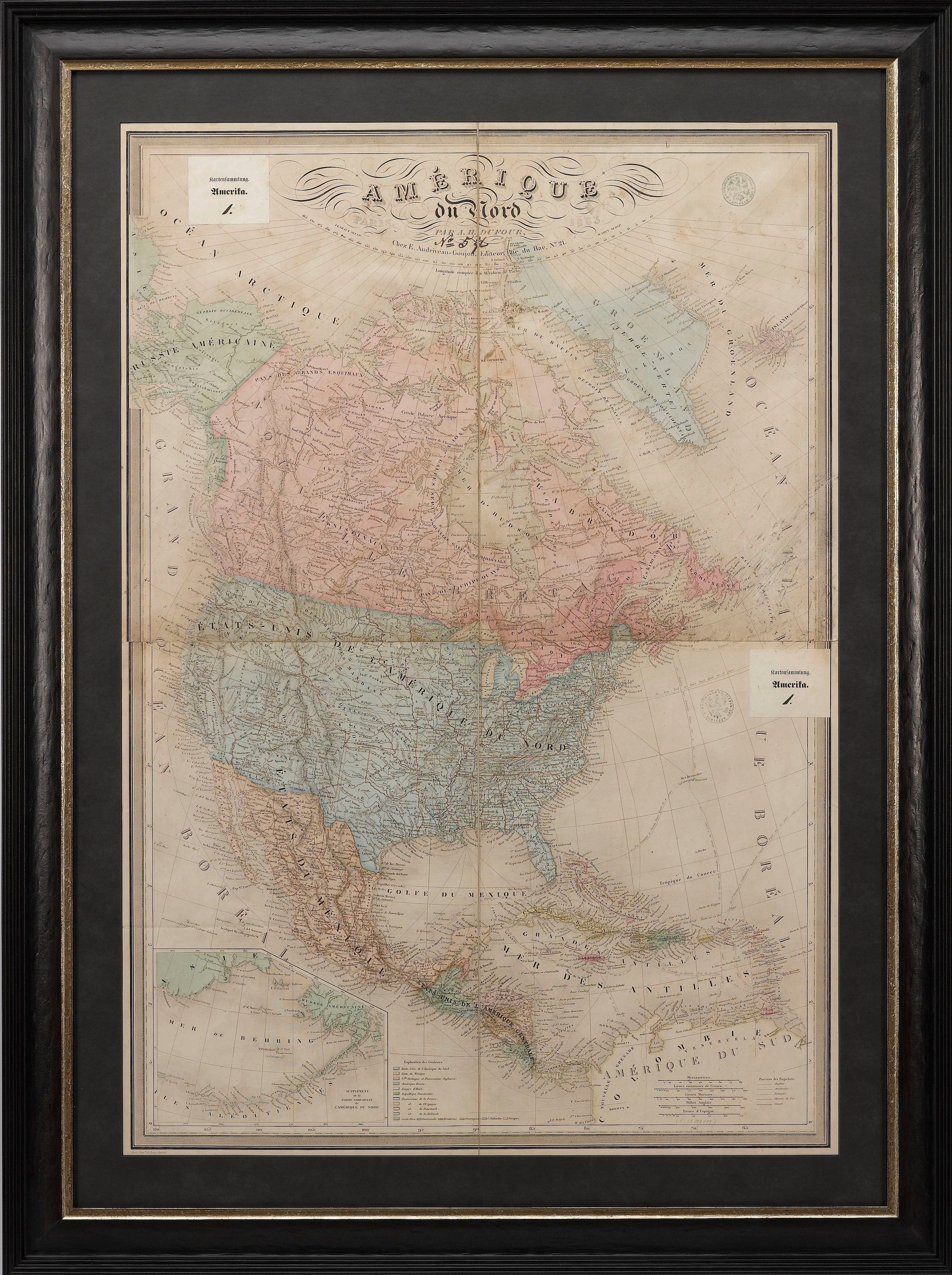 Adolphe Hippolyte Dufour's 1864 Map of America