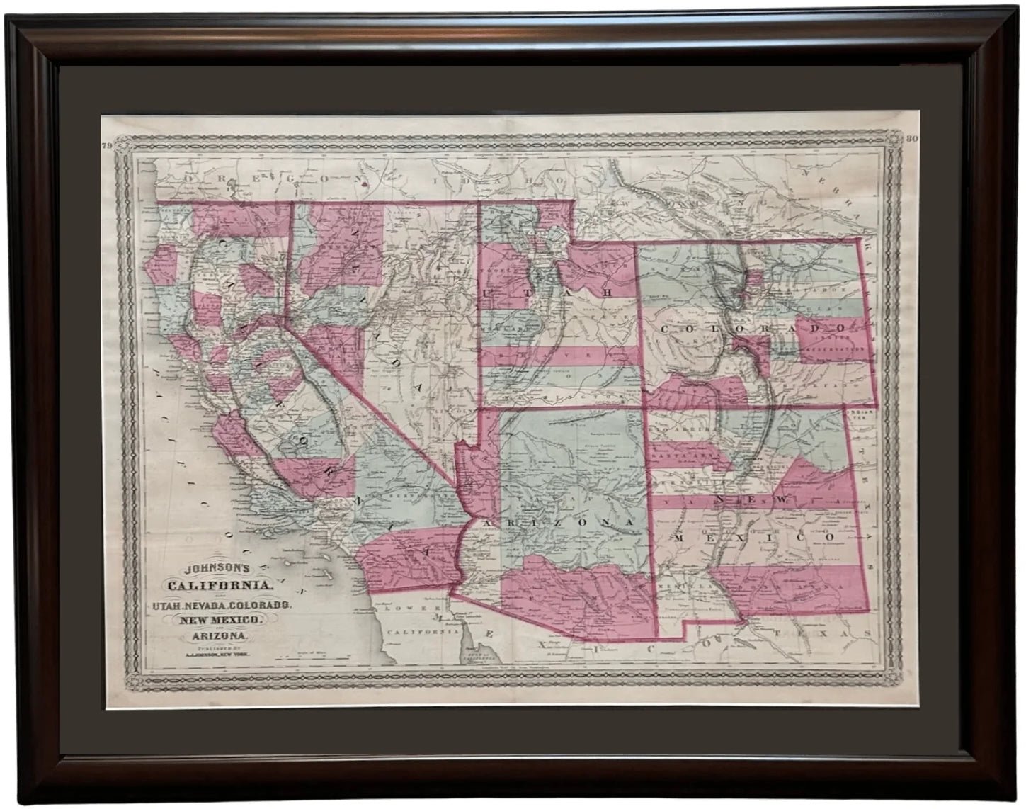 Framed Maps from “Johnson's New Illustrated Family Atlas” - The Great Republic