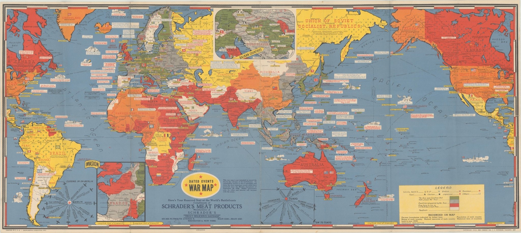 Two Exceptional World War II Pictorial Maps - The Great Republic