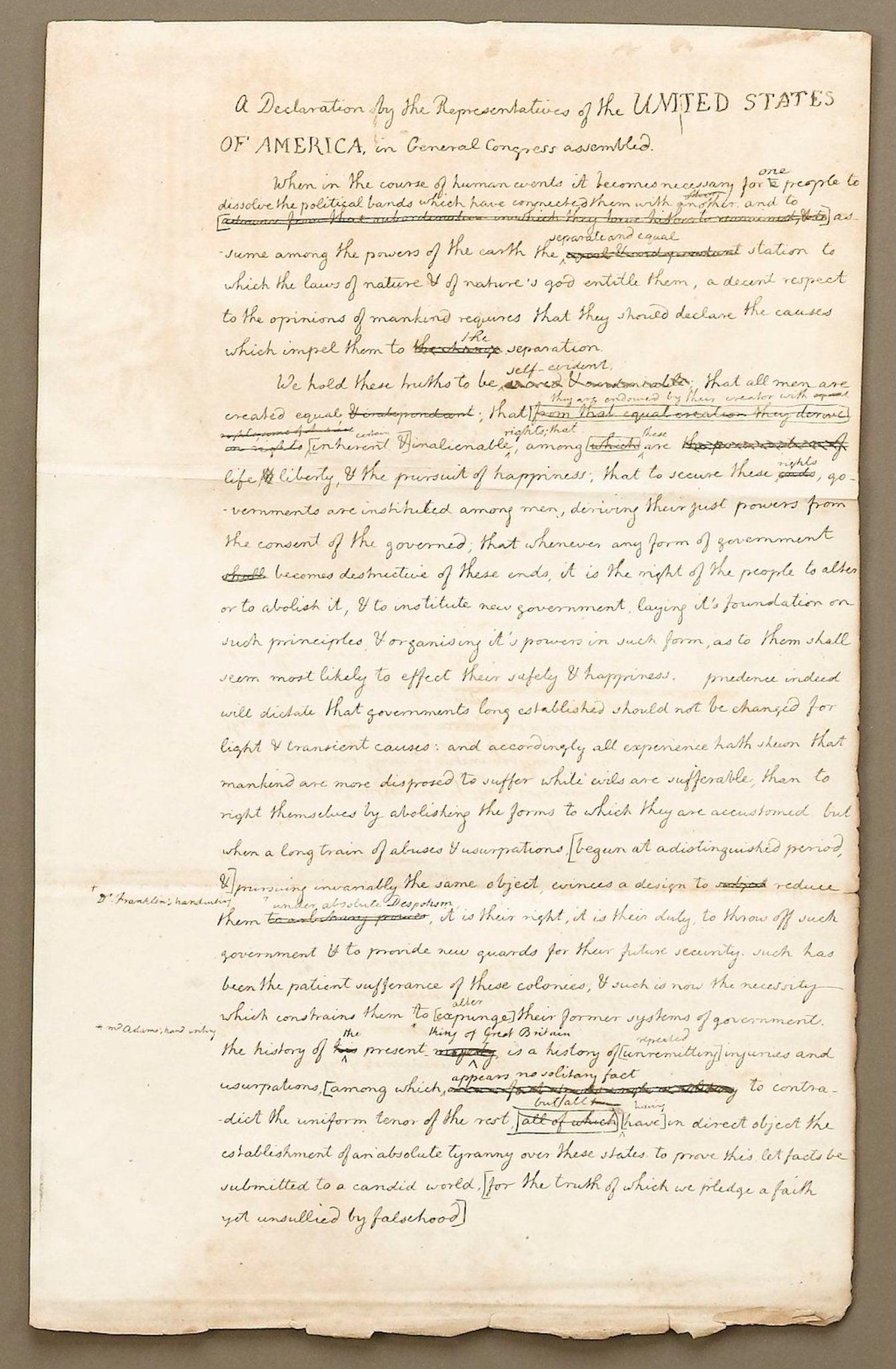 1829 "Declaration of Independence" Draft, Engraved by Charles Toppan - The Great Republic