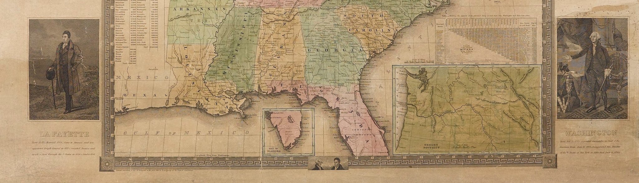 1835 "The United States from the Latest Authorities" Hanging Wall Map by Ezra Strong - The Great Republic