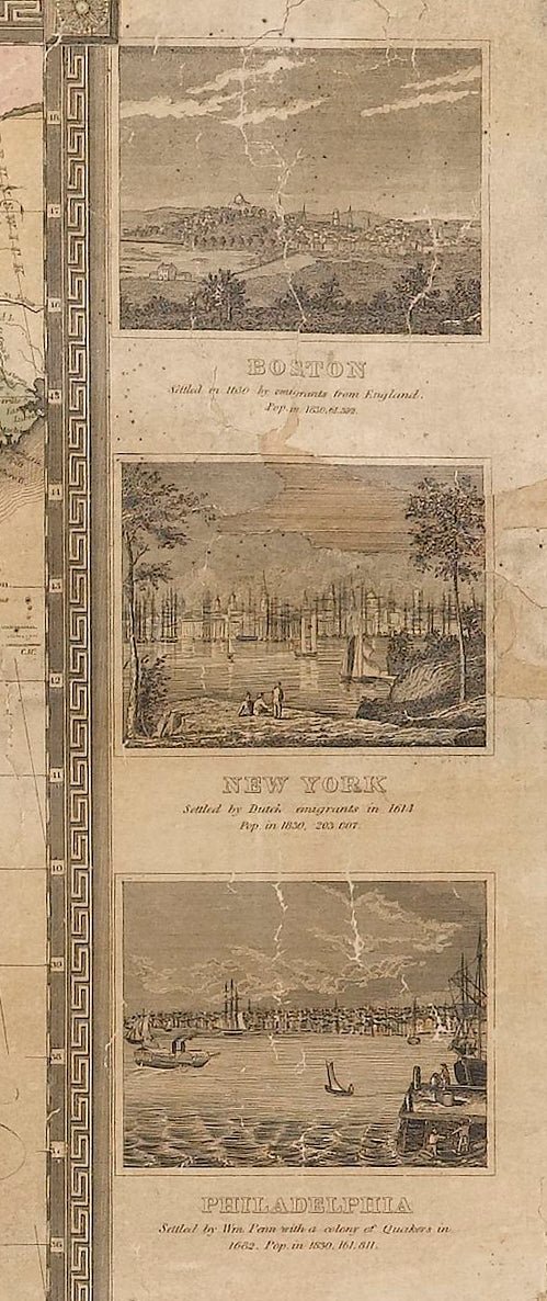 1835 "The United States from the Latest Authorities" Hanging Wall Map by Ezra Strong - The Great Republic