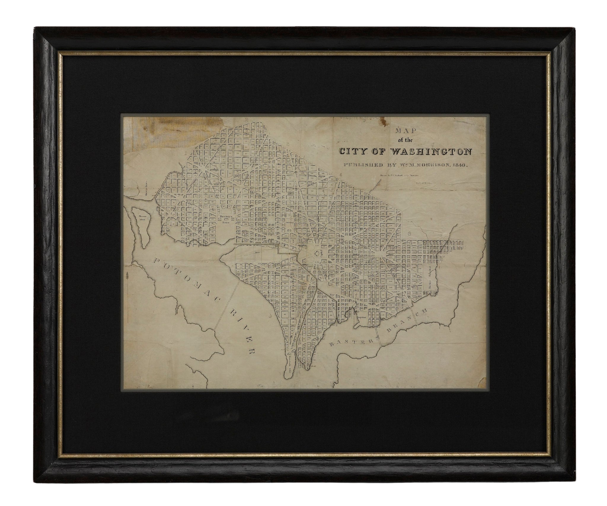 1840 "Map of the City of Washington" Published by William M. Morrison - The Great Republic