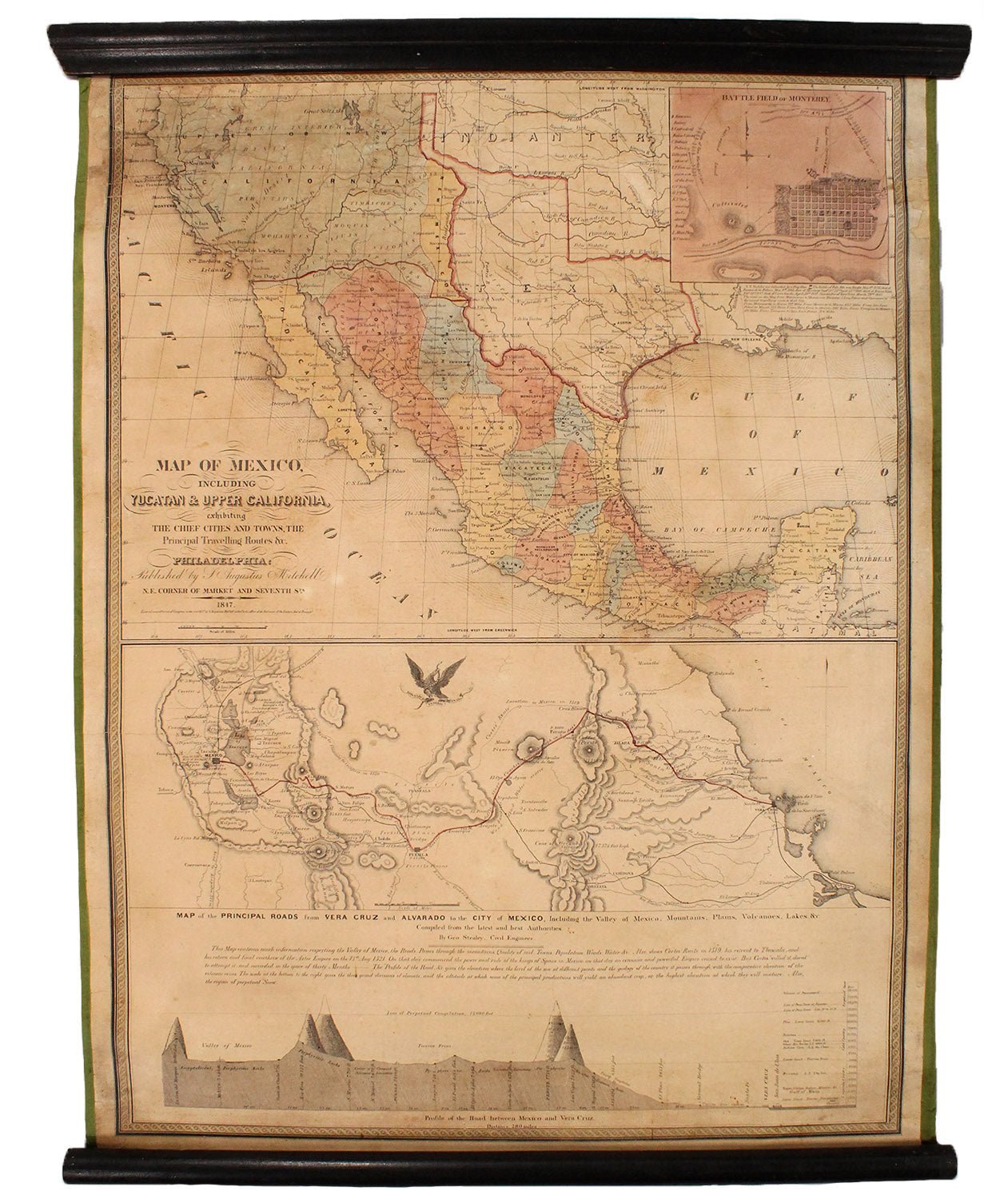 1847 "Map of Mexico, Including Yucatan & Upper California..." by Samuel Augustus Mitchell - The Great Republic