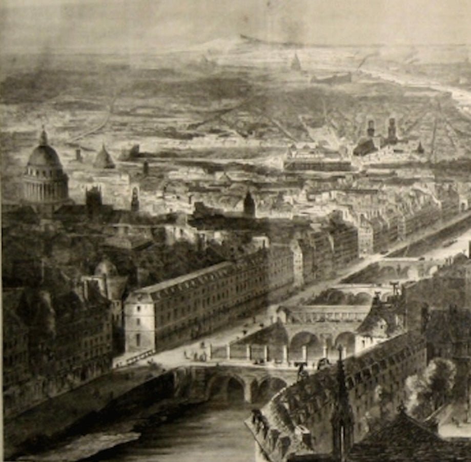 1848 "Paris" Bird's Eye View, Published by the Illustrated London News - The Great Republic