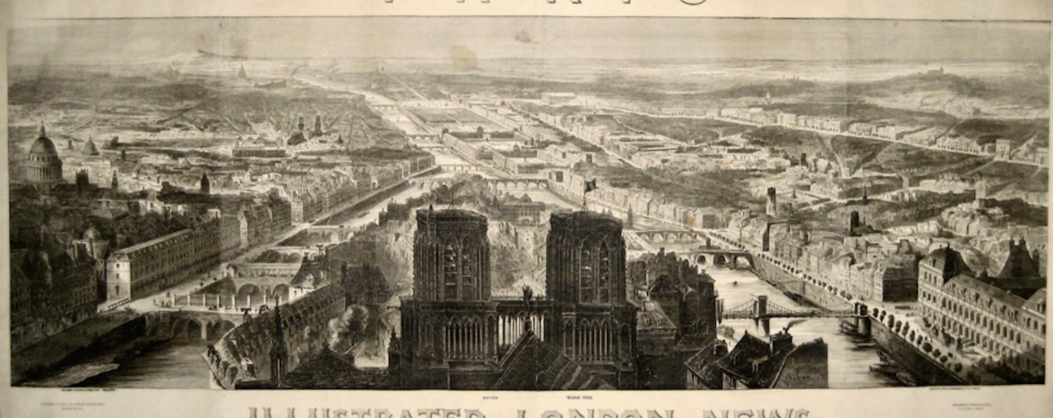 1848 "Paris" Bird's Eye View, Published by the Illustrated London News - The Great Republic