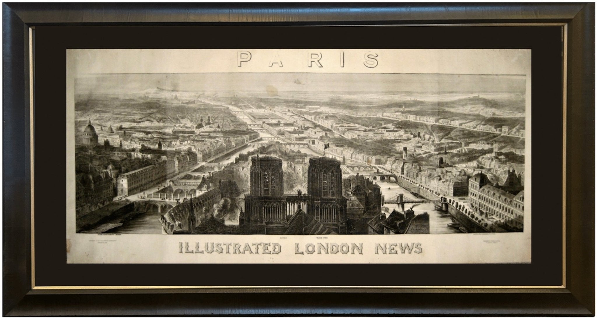1848 "Paris" Bird's Eye View, Published by the Illustrated London News - The Great Republic