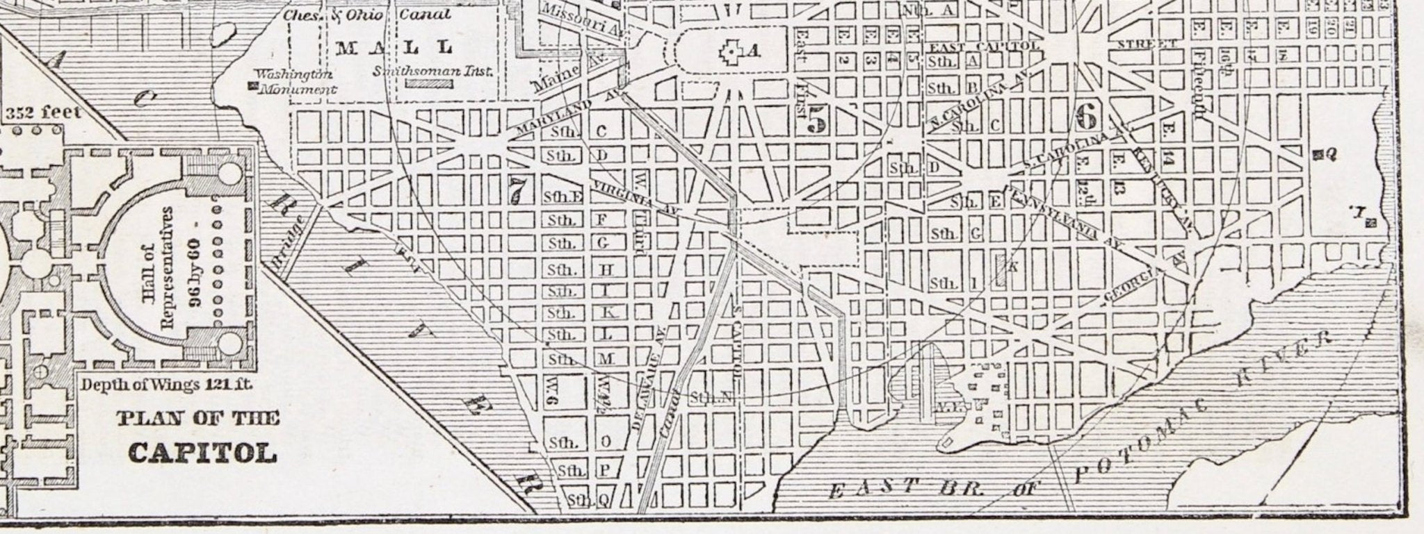 1853 “ Washington” Engraved Map from Fanning's Illustrated Gazetteer of the United States - The Great Republic