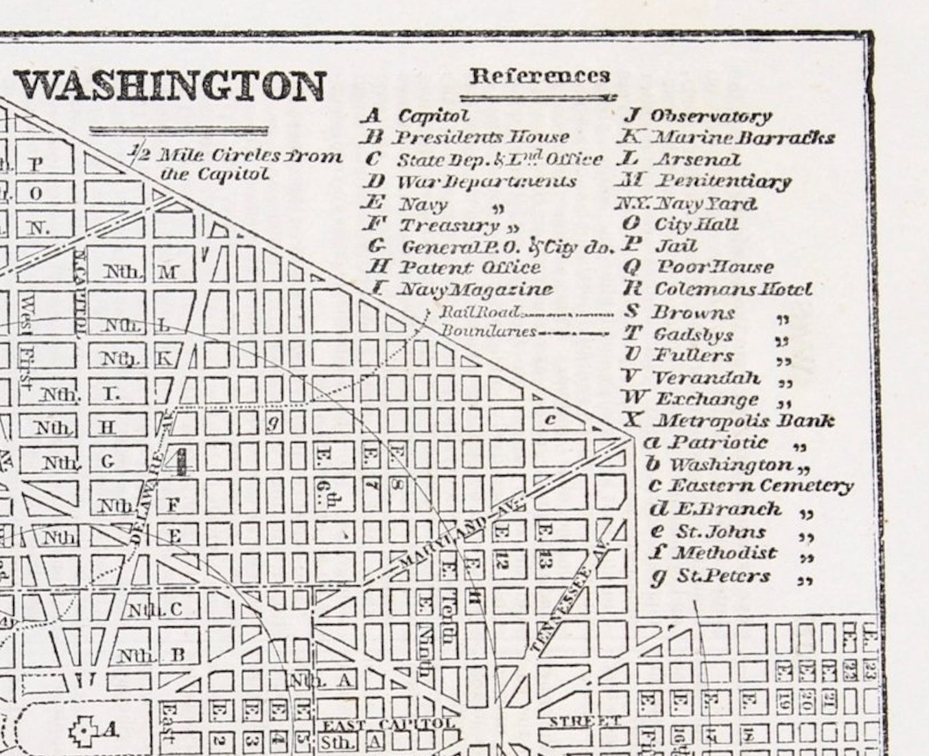 1853 “ Washington” Engraved Map from Fanning's Illustrated Gazetteer of the United States - The Great Republic