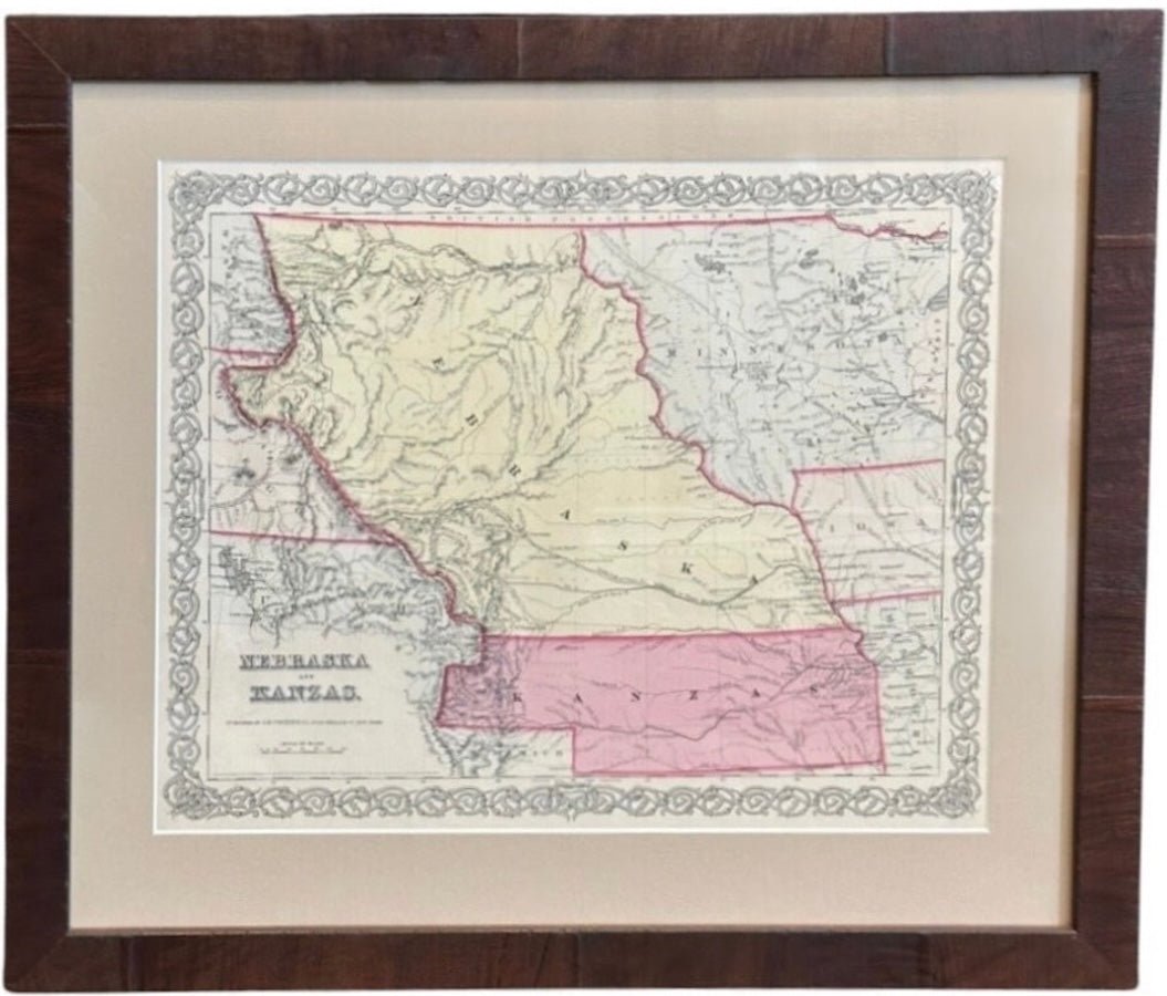 1857 "Nebraska and Kanzas" Map Published by J. H. Colton - The Great Republic
