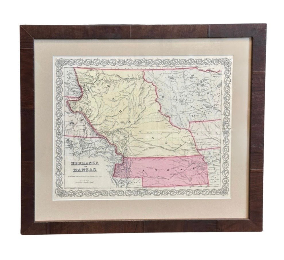 1857 "Nebraska and Kanzas" Published by J. H. Colton - The Great Republic