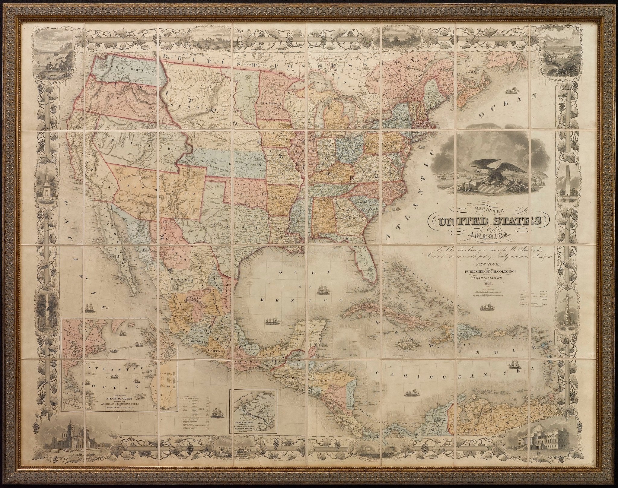 1859 "Map of the United States of America, the British Provinces, Mexico ..." by J. H. Colton - The Great Republic