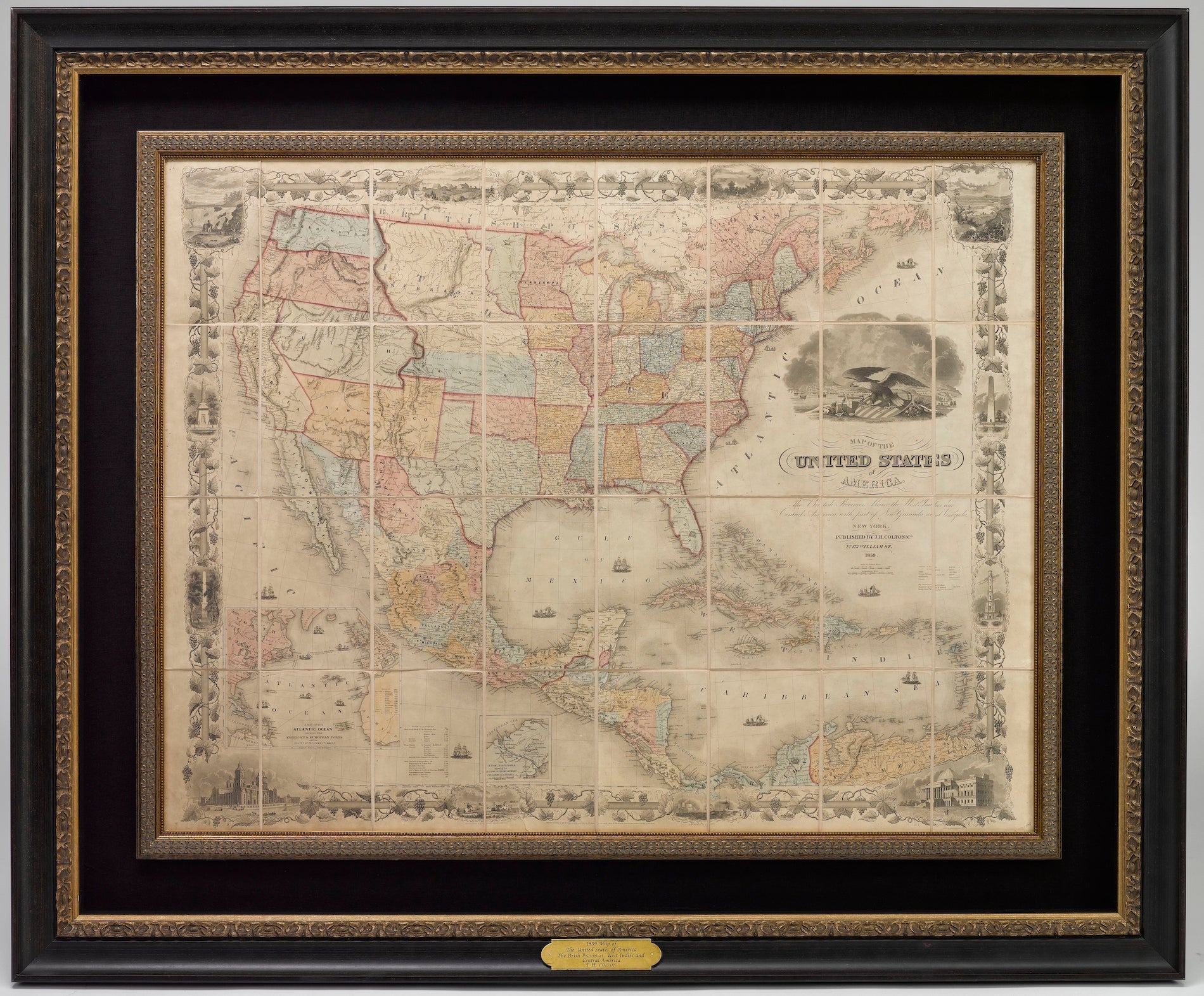 1859 "Map of the United States of America, the British Provinces, Mexico ..." by J. H. Colton - The Great Republic