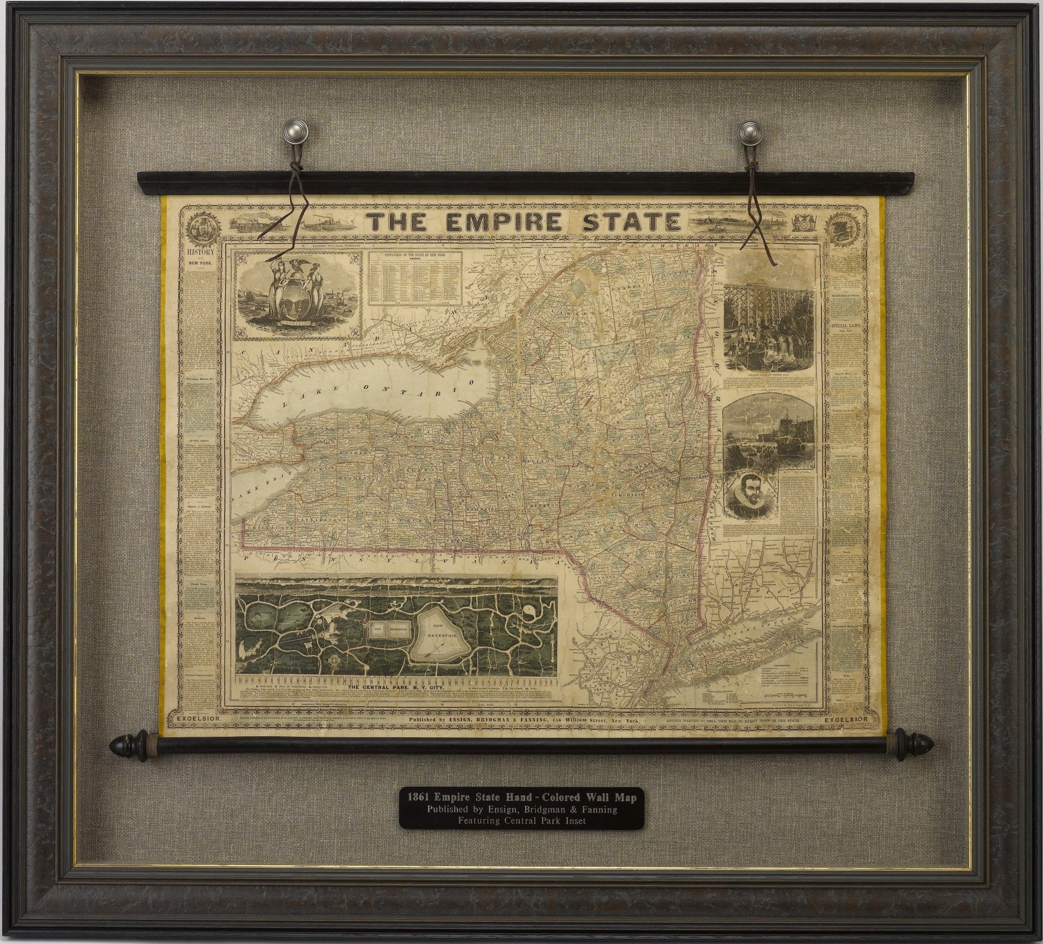 1861 "The Empire State" Wall Map by Ensign, Bridgman & Fanning - The Great Republic