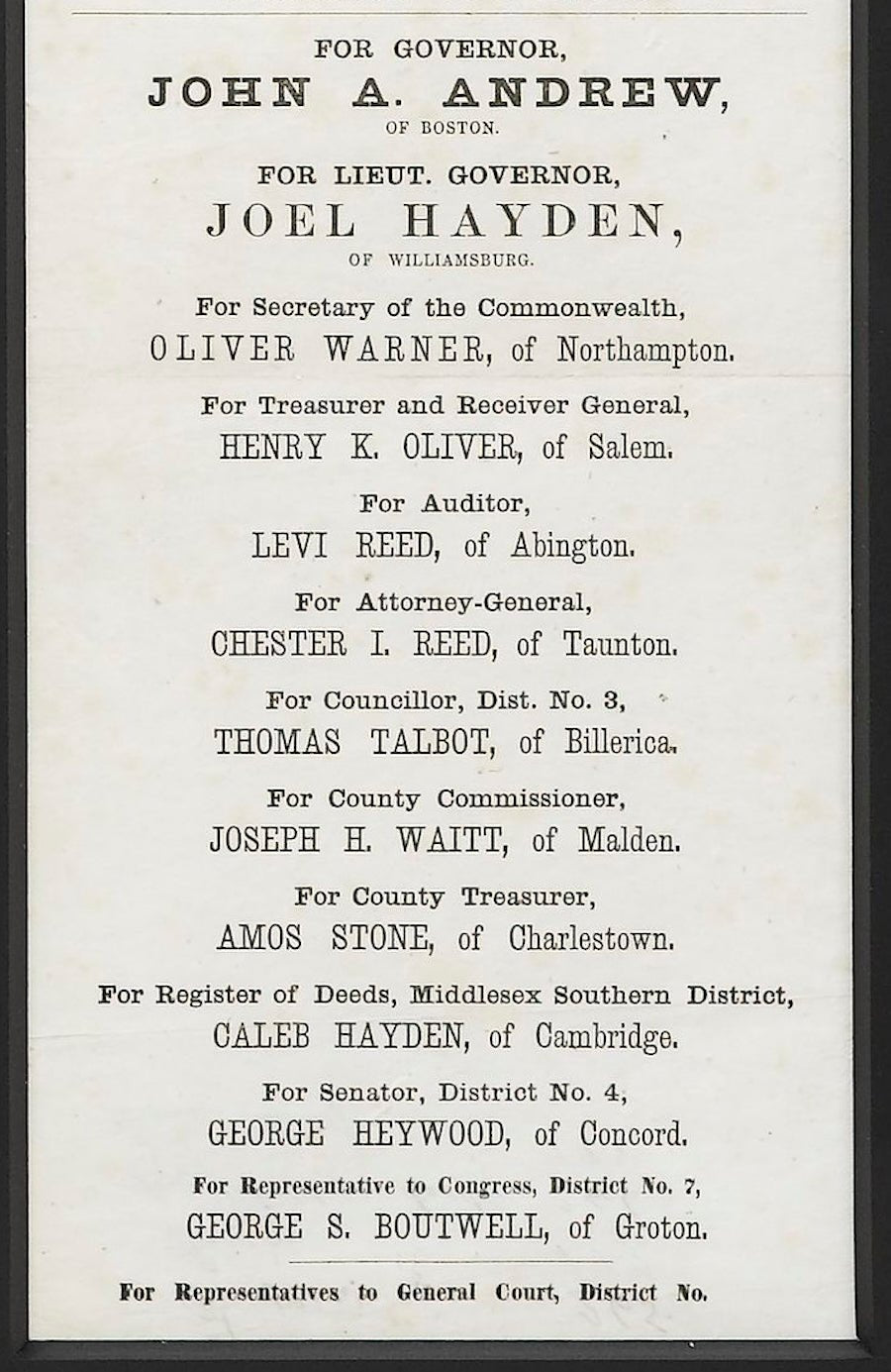 1864 Lincoln & Johnson Boston Union Presidential Ticket - The Great Republic