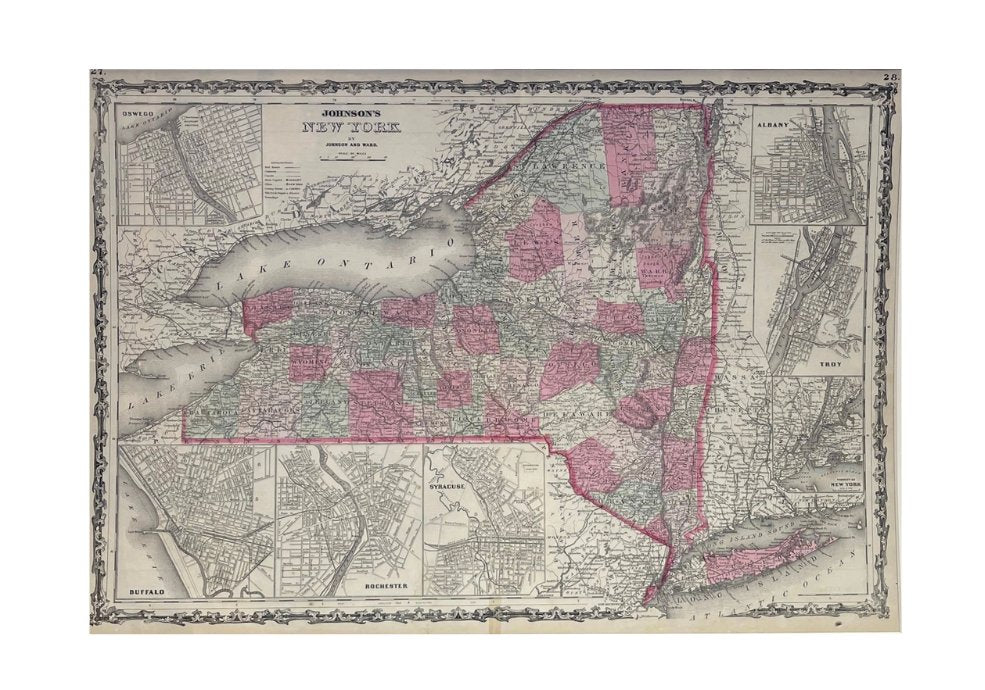 1865 "Johnson's New York" Map by Johnson and Ward - The Great Republic