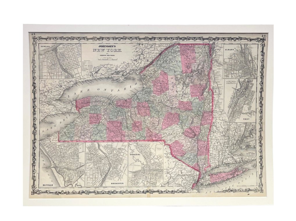 1865 "Johnson's New York" Map by Johnson and Ward - The Great Republic