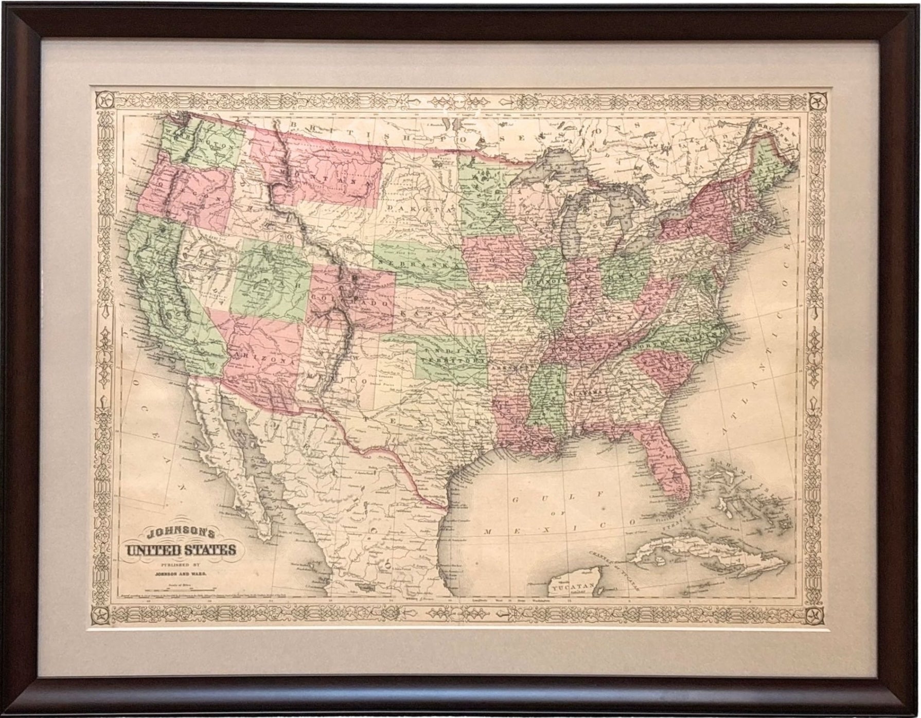 1866 "Johnson's United States" Map, Published by Johnson and Ward - The Great Republic