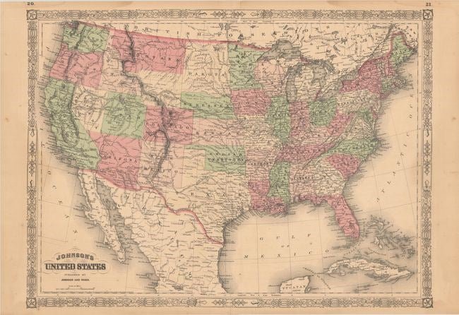 1866 "Johnson's United States" Map, Published by Johnson and Ward - The Great Republic