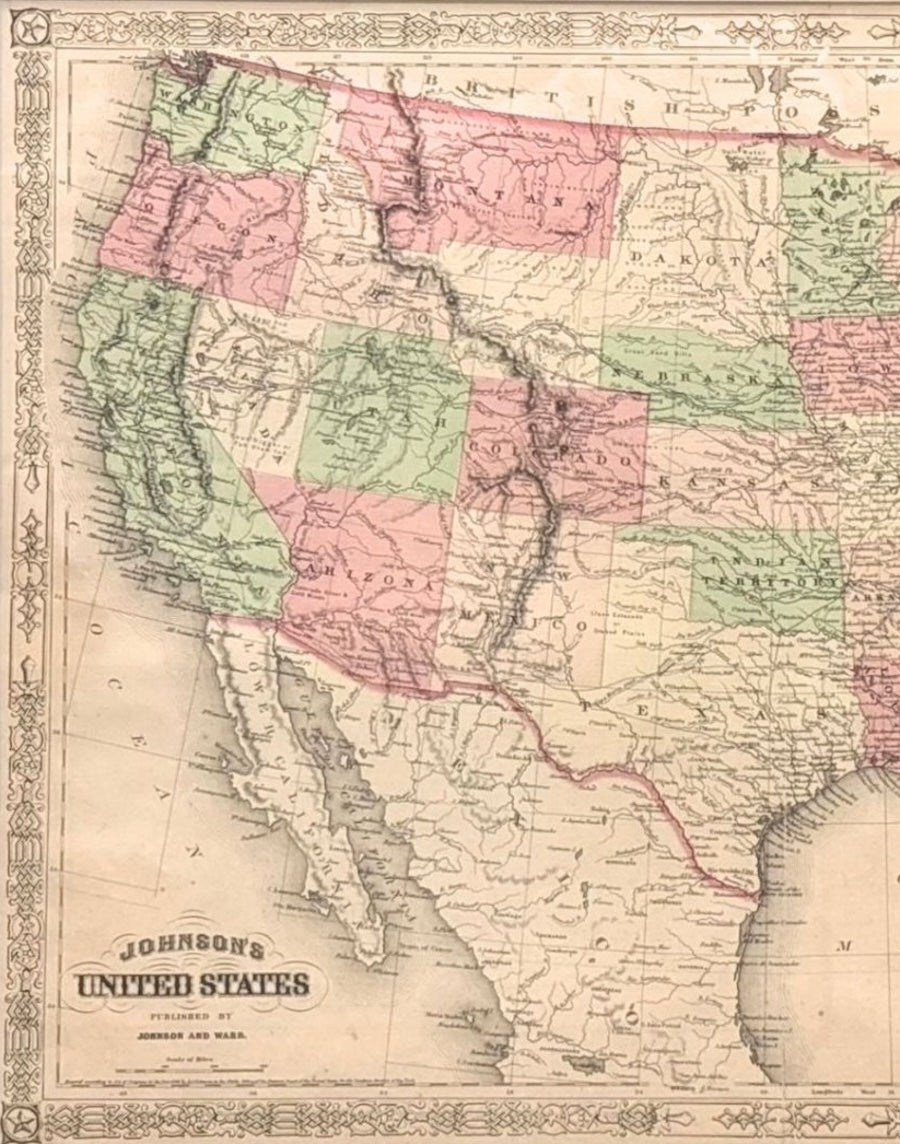 1866 "Johnson's United States" Map, Published by Johnson and Ward - The Great Republic