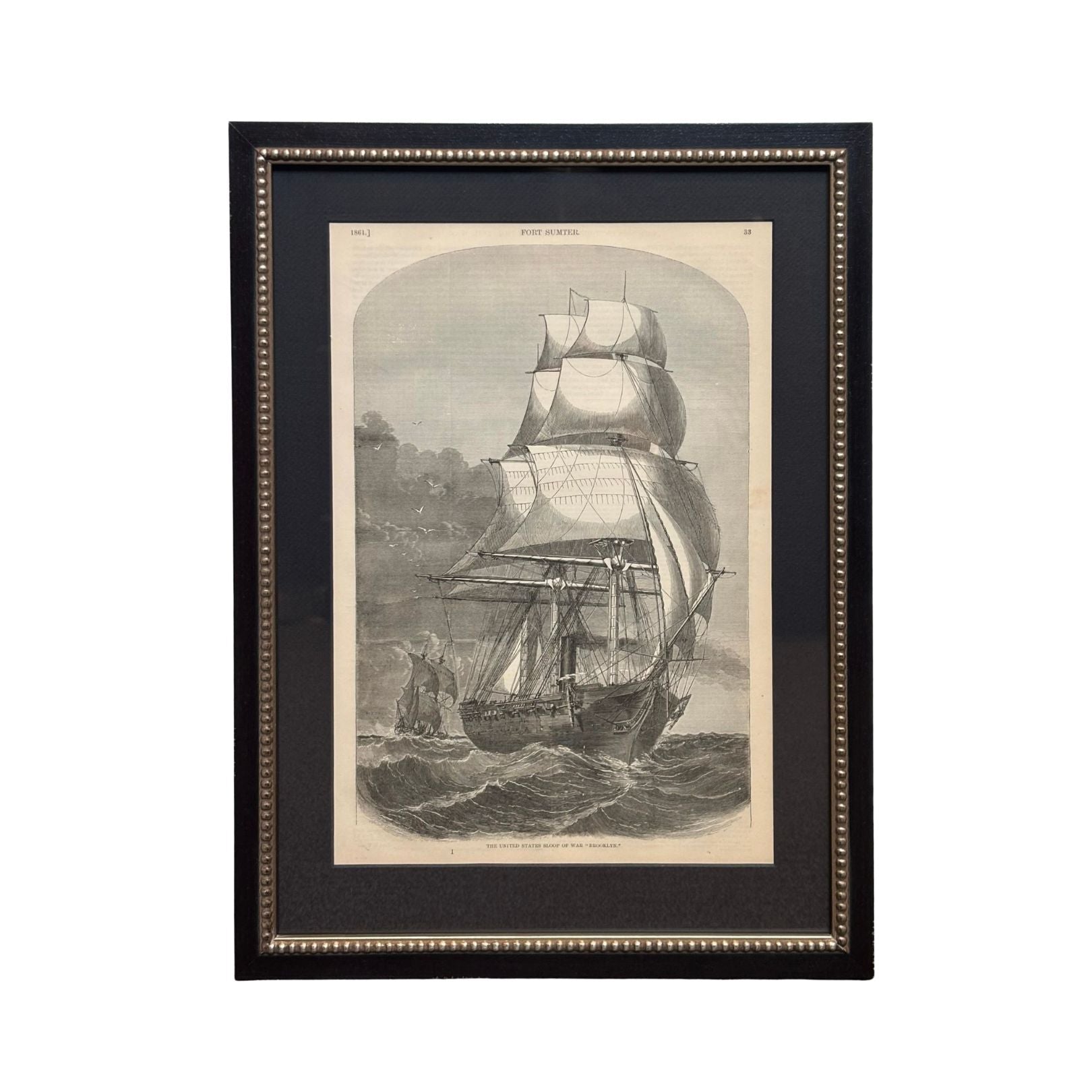 1866 "The United States Sloop of War 'Brooklyn.'"Published by McDonnell Bros. - The Great Republic