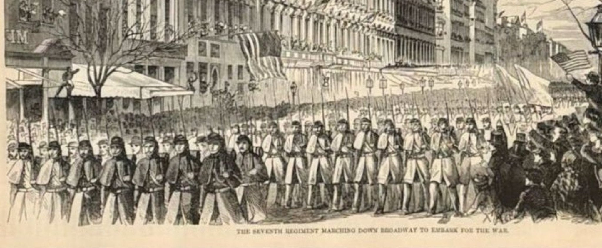 1868 "Grand Review at Washington. - Sherman's Veterans Marching Through Pennsylvania Avenue." Wood Engraving, Published by McDonnell Bros. - The Great Republic