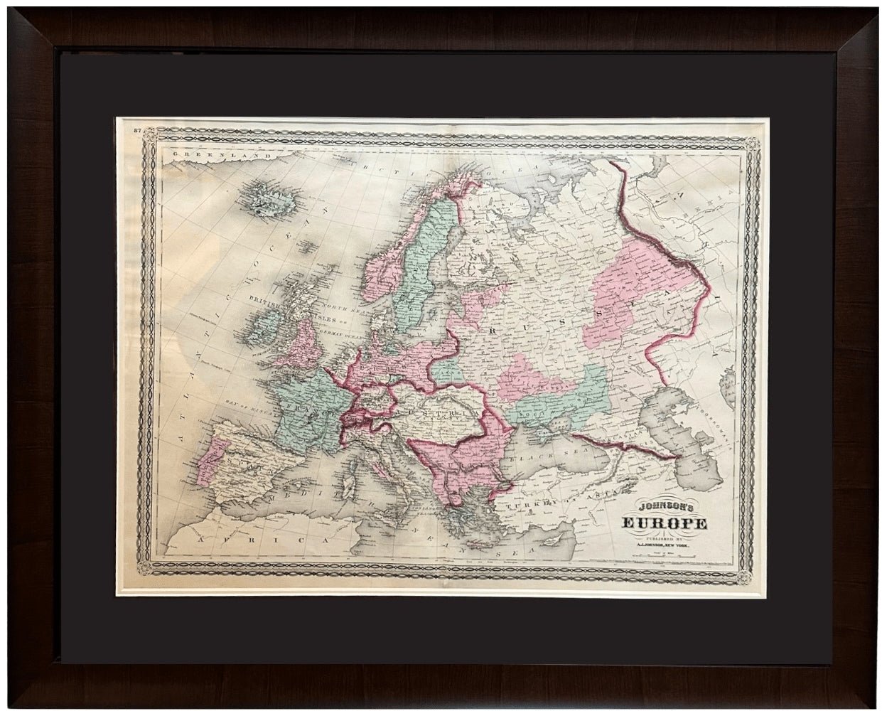 1870 "Johnson's Europe" Map Published by A. J. Johnson - The Great Republic