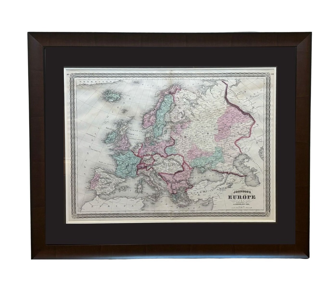 1870 "Johnson's Europe" Map Published by A. J. Johnson - The Great Republic