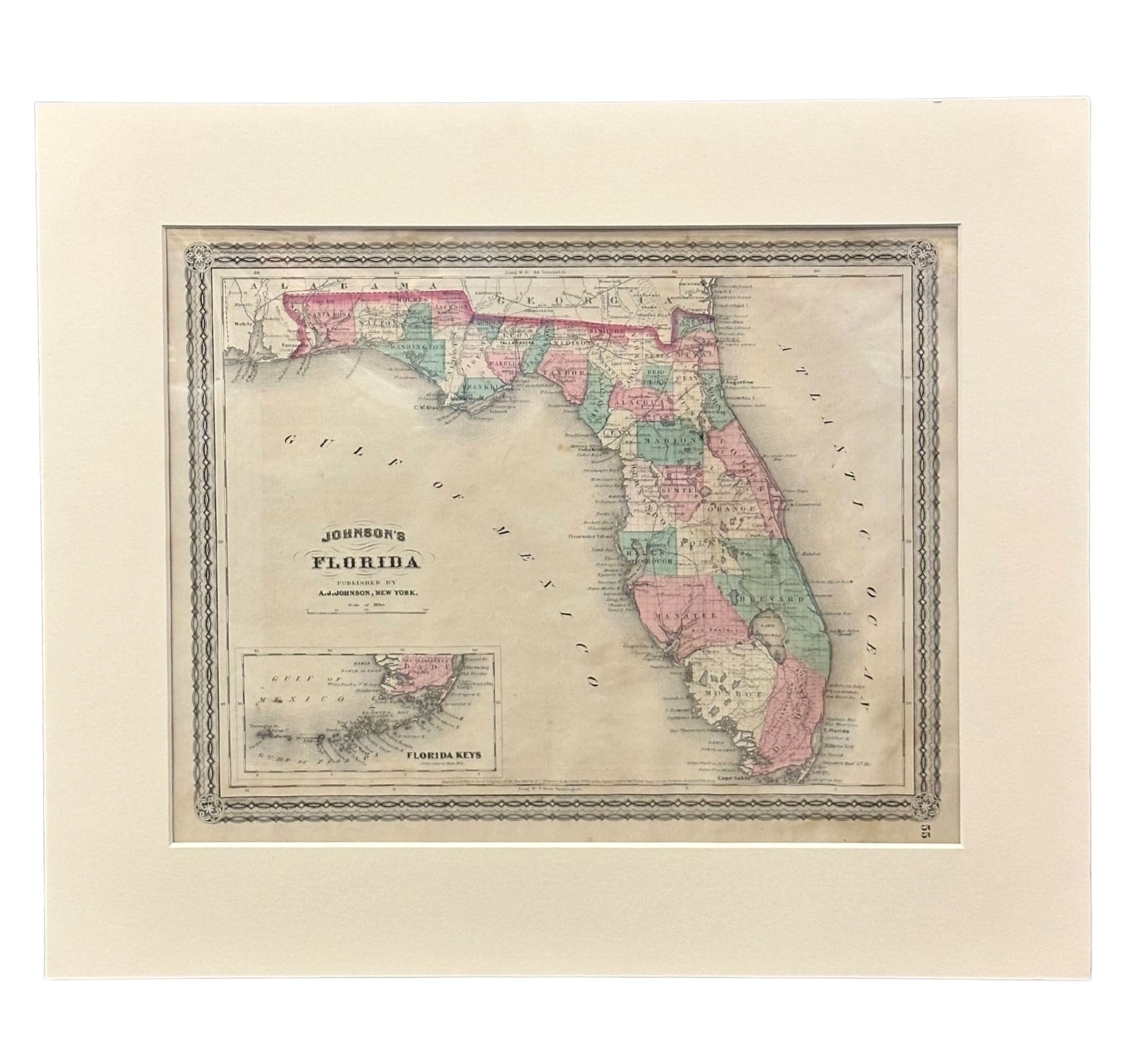 1870 "Johnson's Florida" Published by A. J. Johnson - The Great Republic