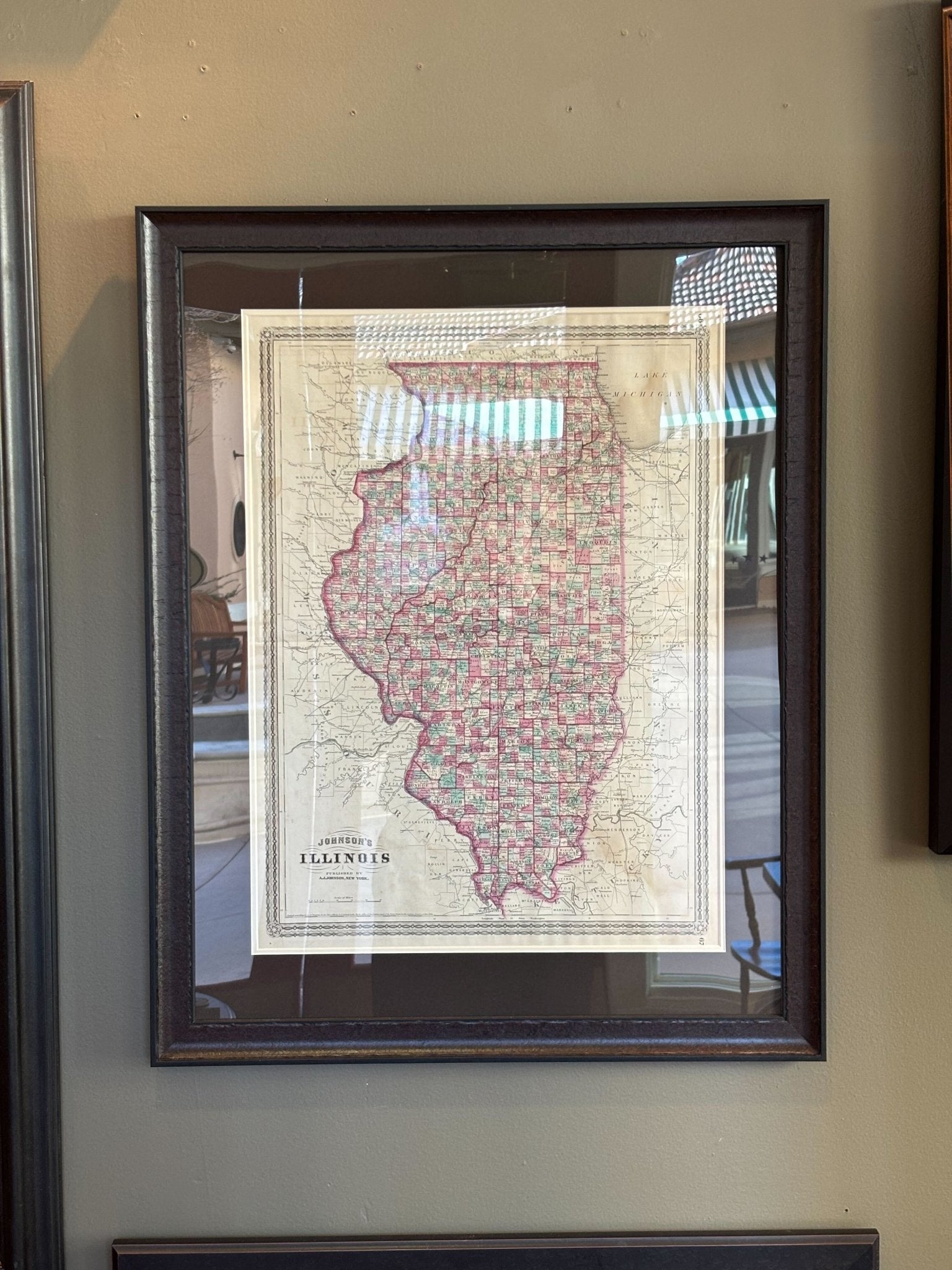 1870 "Johnson's Illinois" Map Published by A. J. Johnson - The Great Republic