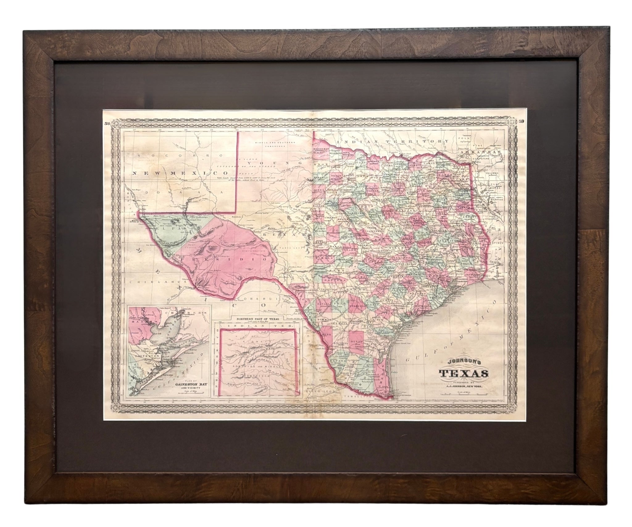 1870 "Johnson's Texas" Map, Published by A. J. Johnson - The Great Republic