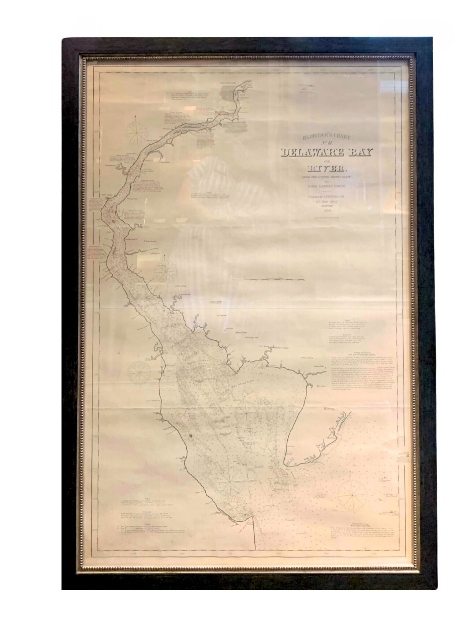 1889 Sea Chart Map of Delaware Bay by George Eldridge, Chart No. 11 - The Great Republic