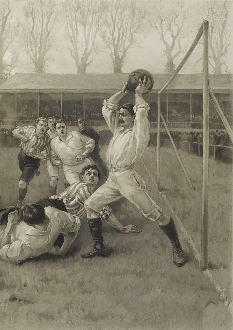 1891 "Football Match and Association Game" Photogravure, after W.H. Overend - The Great Republic