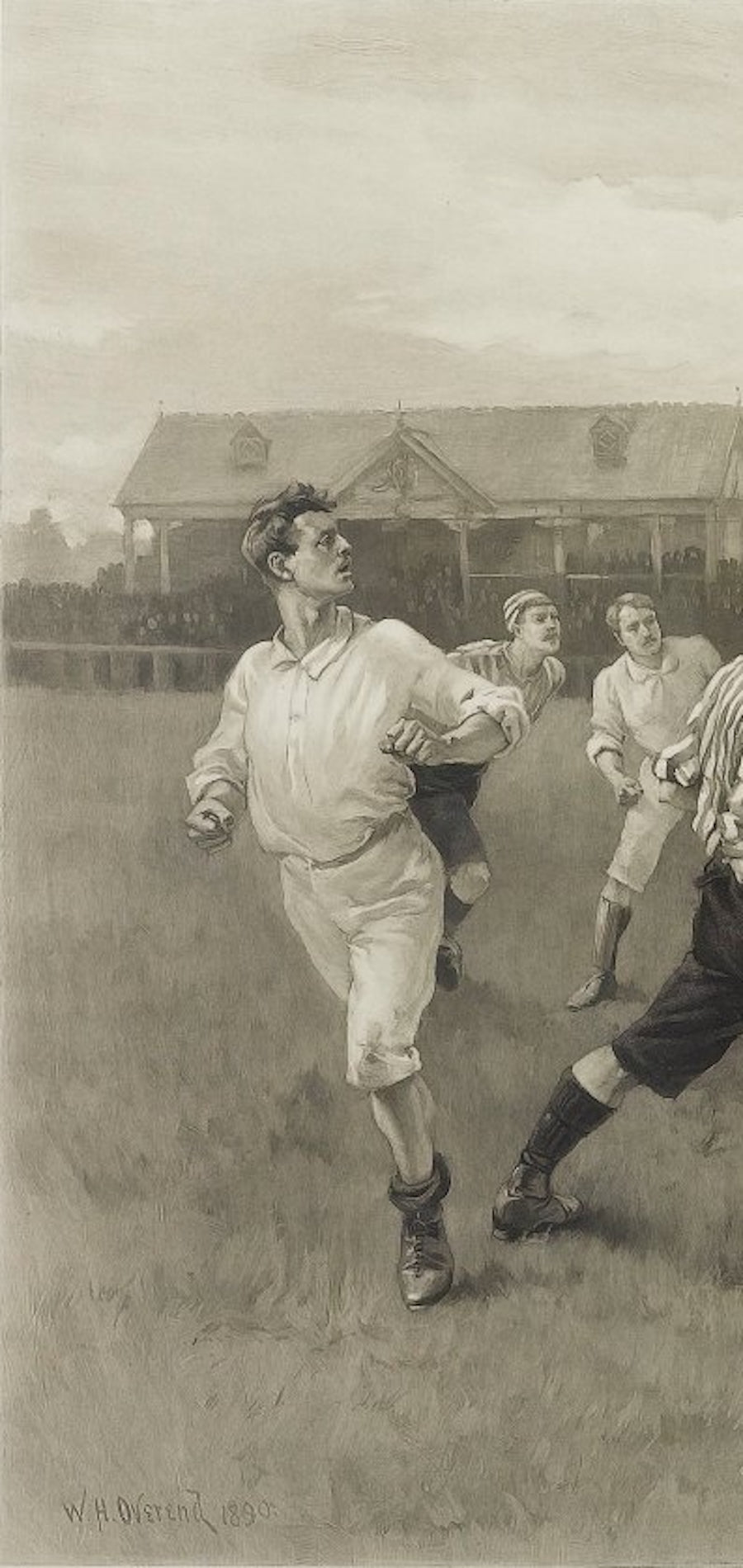 1891 "Football Match and Association Game" Photogravure, after W.H. Overend - The Great Republic