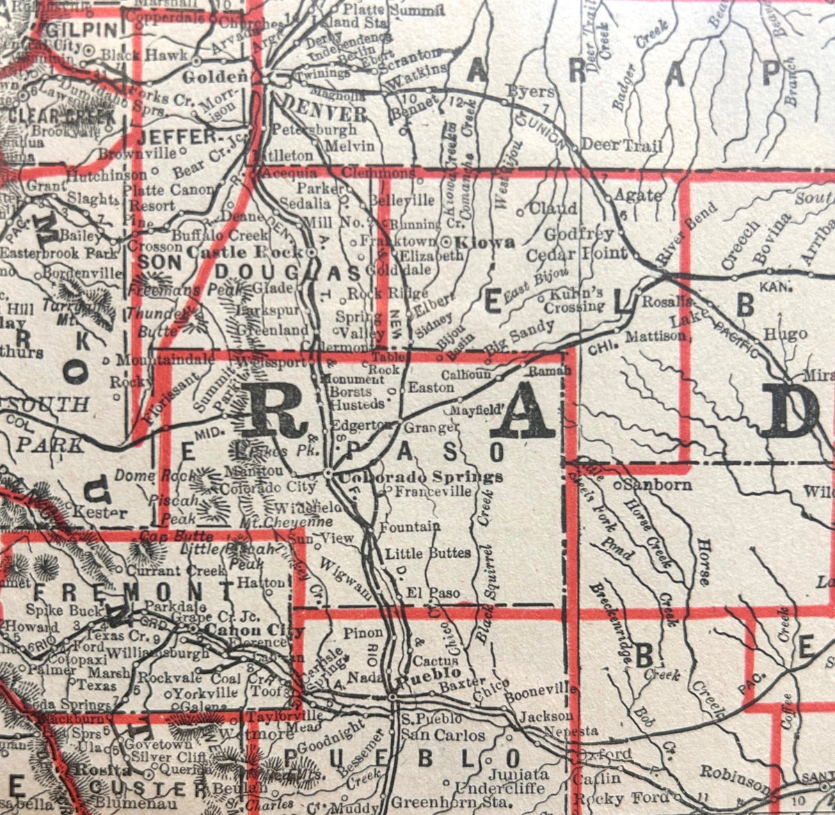 1893 "Colorado" Map, Published by George Cram - The Great Republic