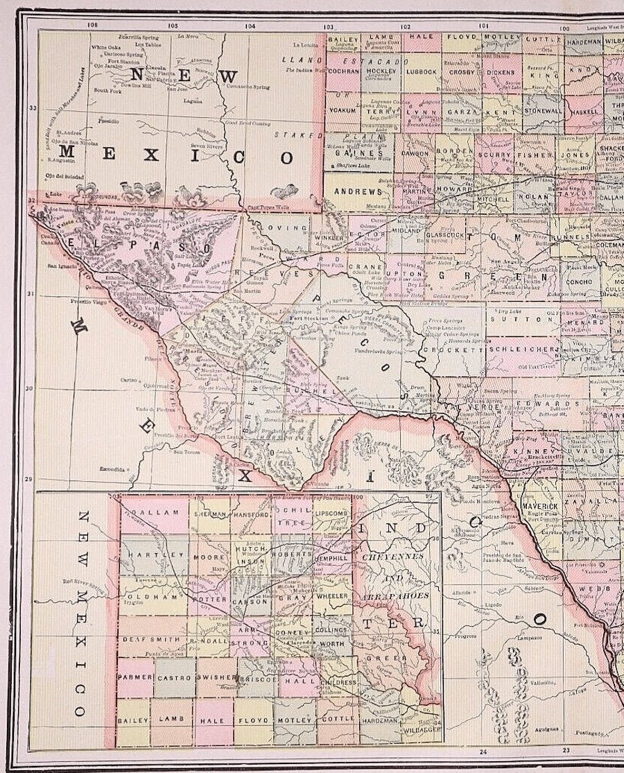 1894 "Texas" Map - The Great Republic