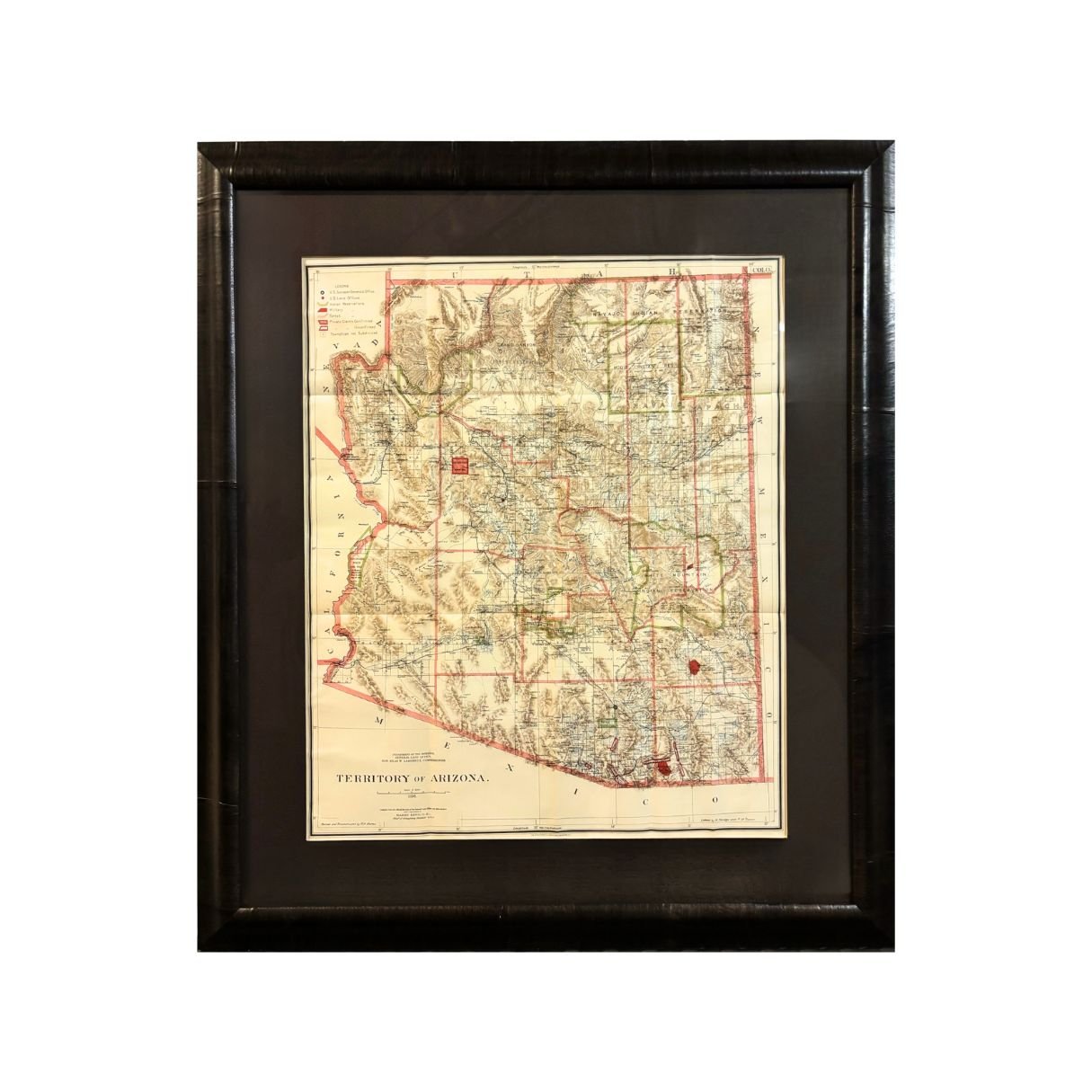 1896 "Territory of Arizona" Map, Published by the General Land Office - The Great Republic
