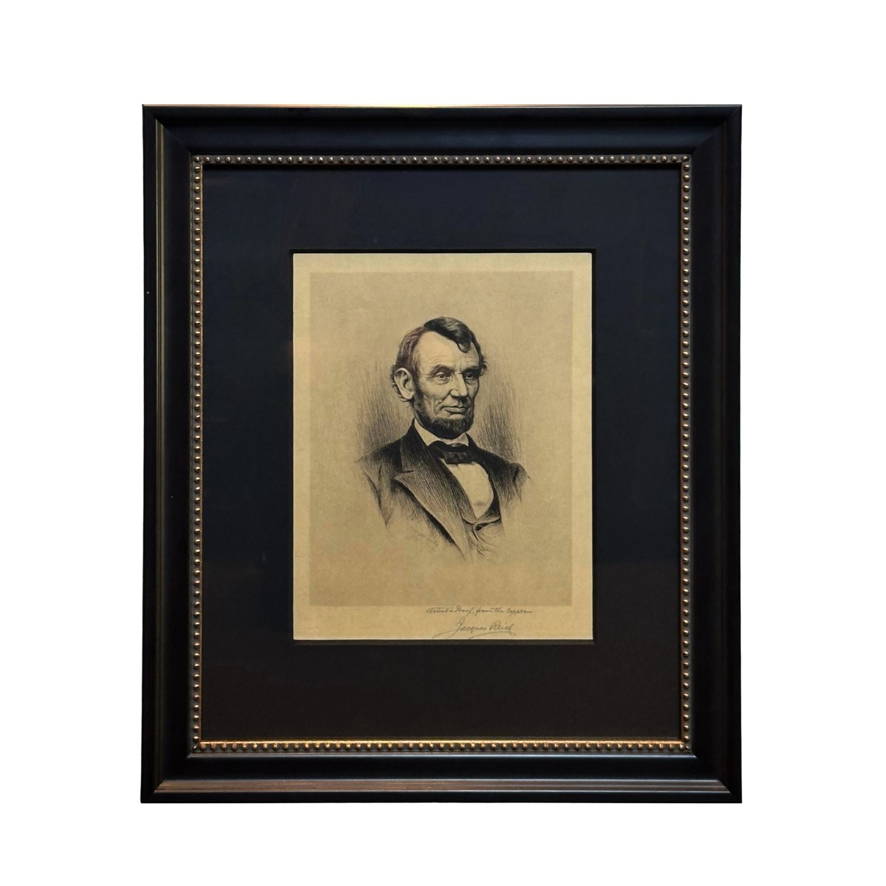 1901 Portrait of Abraham Lincoln by Jacques Reich, Signed Artists Proof - The Great Republic