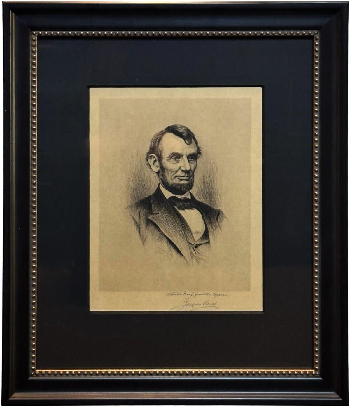 1901 Portrait of Abraham Lincoln by Jacques Reich, Signed Artists Proof - The Great Republic