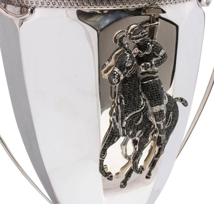 1911 Tiffany & Co. Diamond - Encrusted Sterling Silver Polo Trophy - The Great Republic