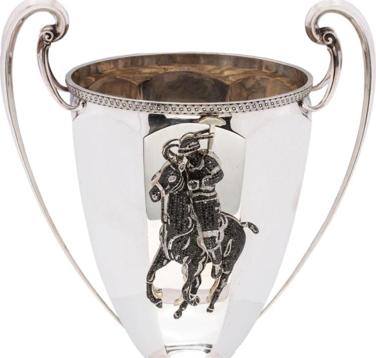 1911 Tiffany & Co. Diamond - Encrusted Sterling Silver Polo Trophy - The Great Republic